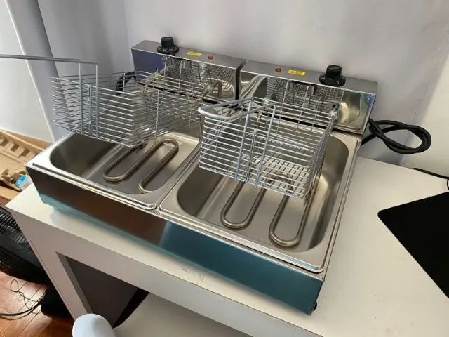 Fritadeira elétrica 10 Litros 2 cubas Pronta Entrega - Foto 2