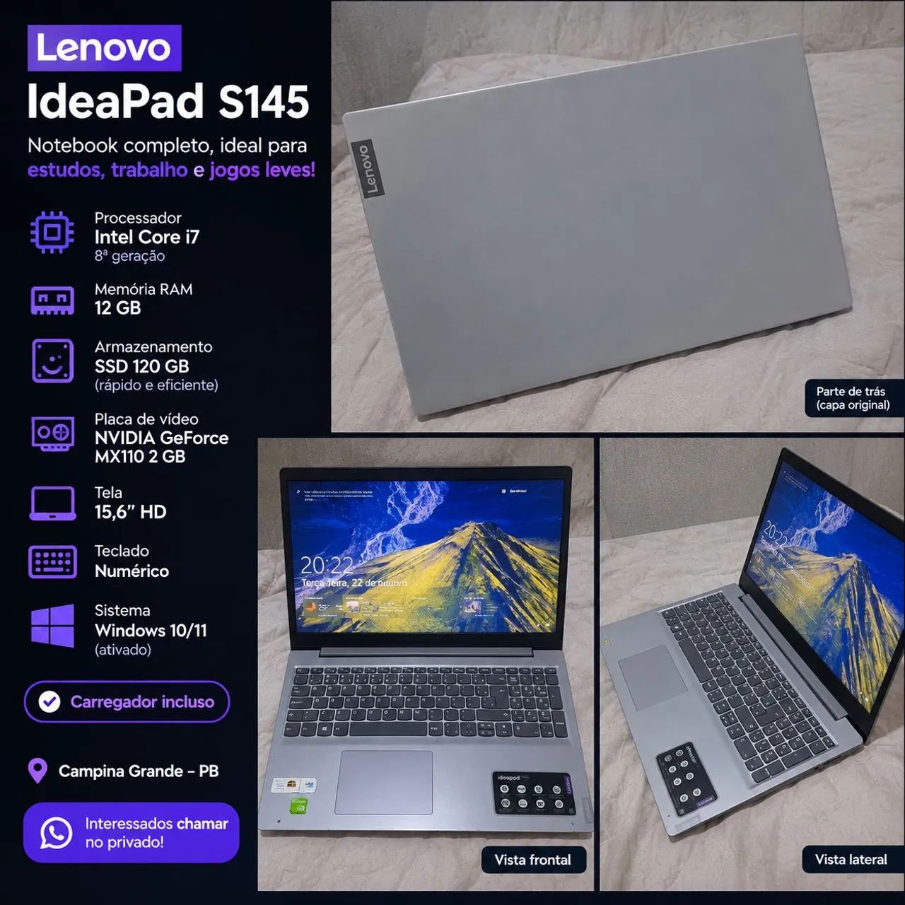 Notebook Lenovo IdeaPad-S145 