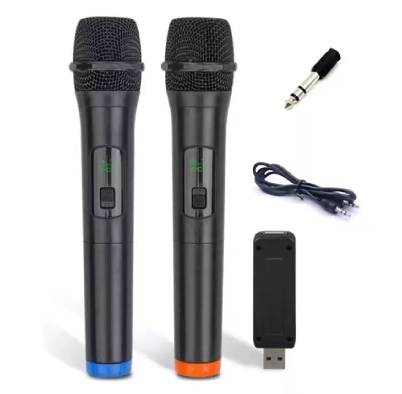 Kit 2 Microfones Sem Fio adaptador usb Sinal Forte Digital  - Foto 3
