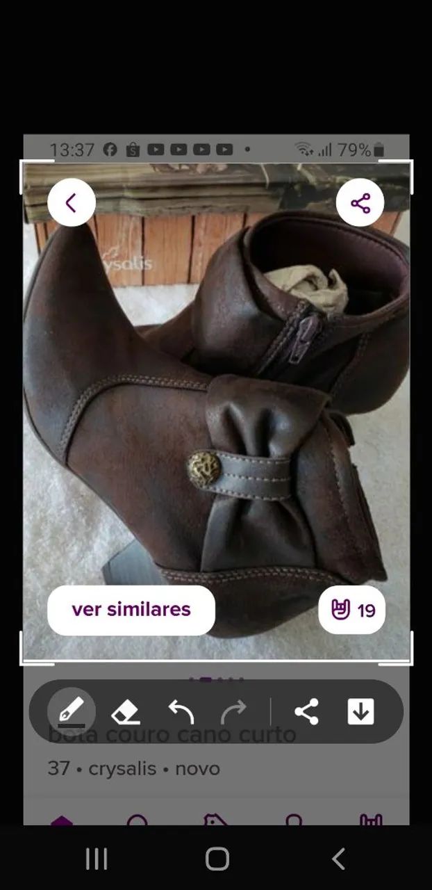 BOTA COURO CANO CURTO  - Foto 3