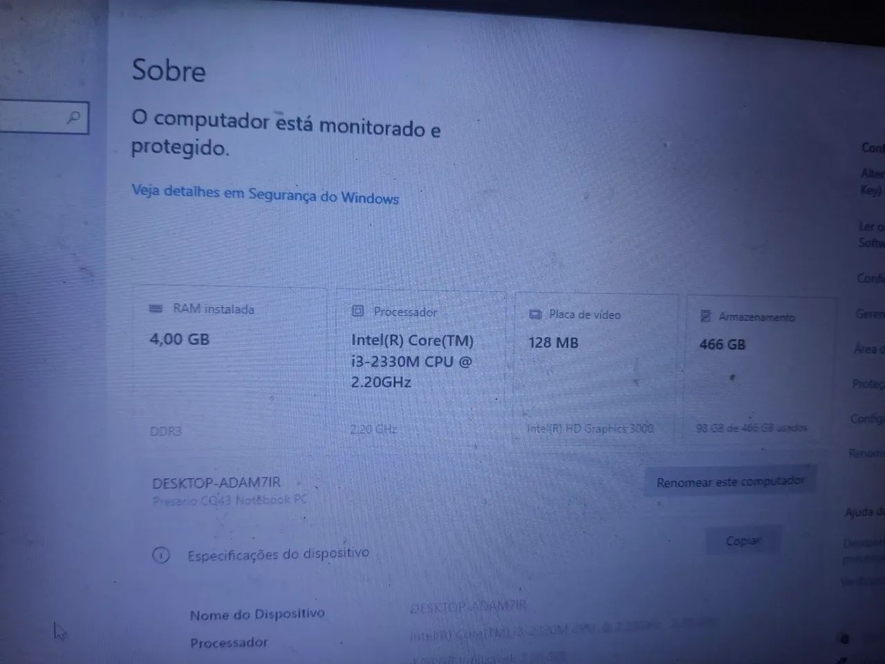 NOTEBOOK COMPAQ PRESARIO CQ43 - ÓTIMO CUSTO-BENEFÍCIO - Foto 2