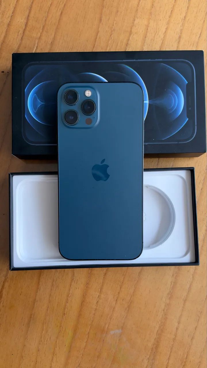 iPhone 12 Pro Max 256Gb Azul Pacífico lindo e sem detalhe na Caixa Zero - Foto 3