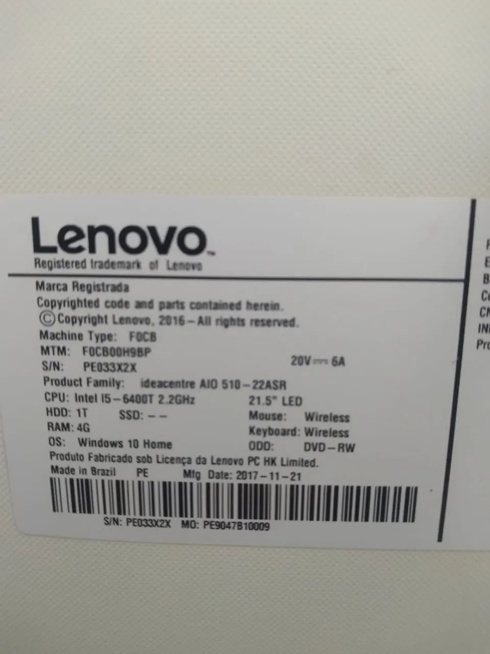 Lenovo AIO 510-22ISH All-in-One (ideacentre) Branco - Foto 3