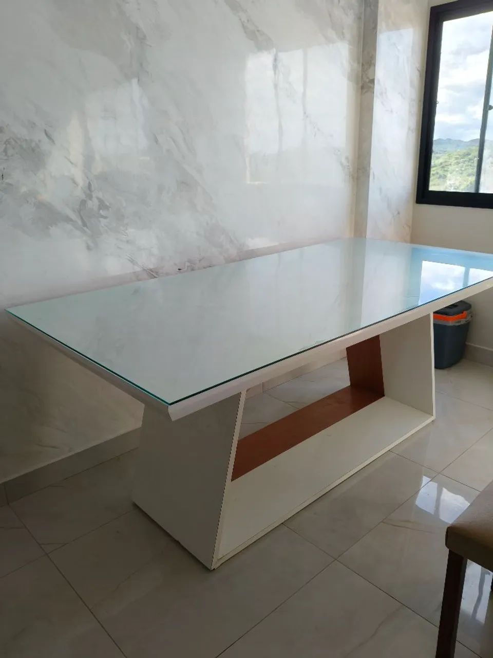 Mesa para 6 cadeiras tampo de vidro temperado Jacaúna  - Foto 2