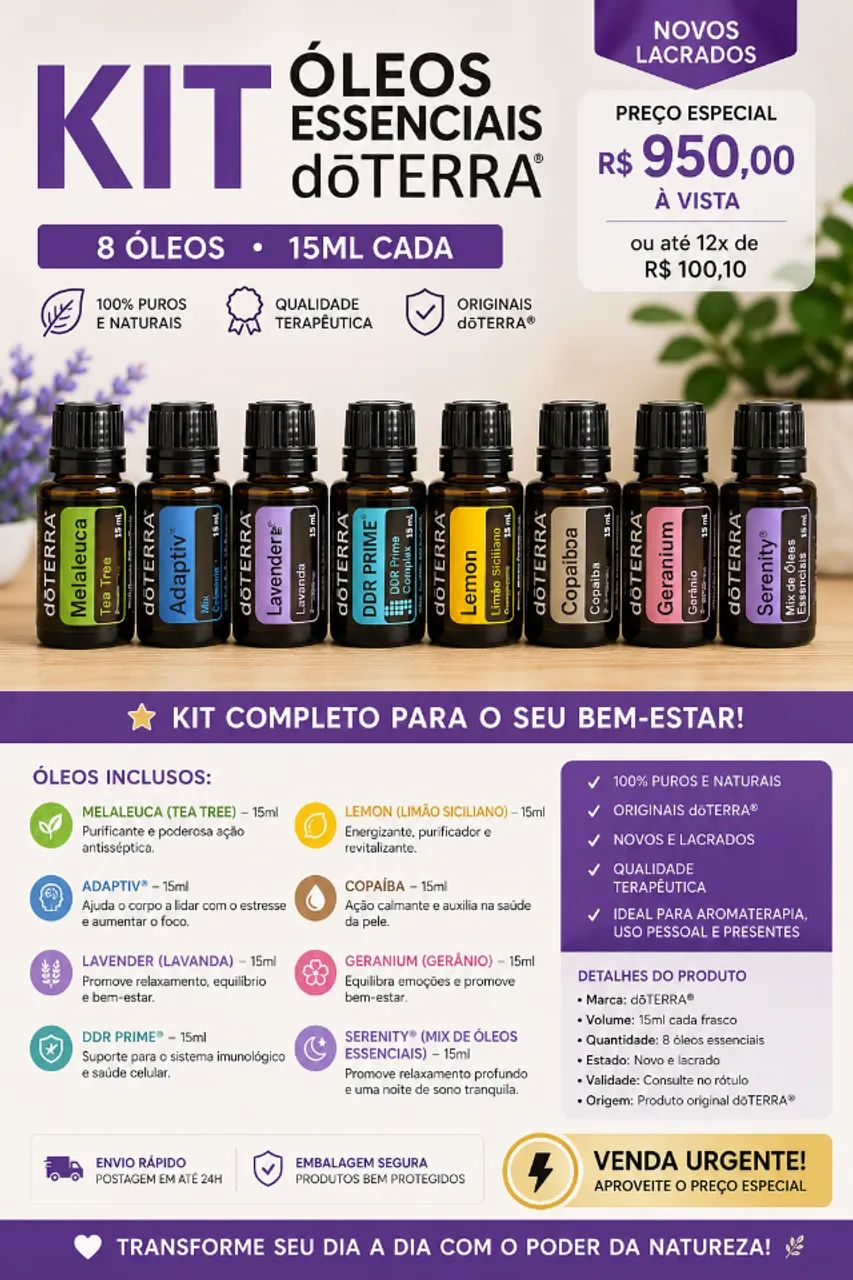 doTERRAオイル色々 Kit Doterra Brazil Living Com 12 Óleos Essenciais. Frankincense