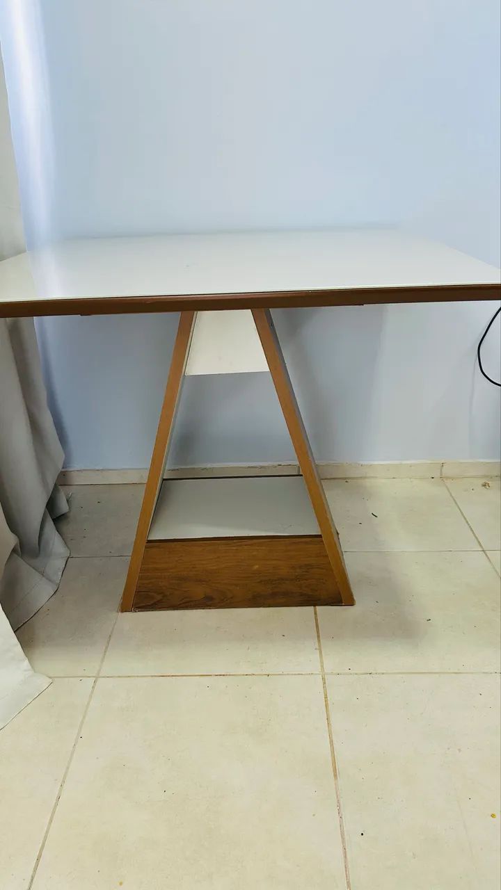 Mesa 4 lugares com tampo de vidro - Foto 4
