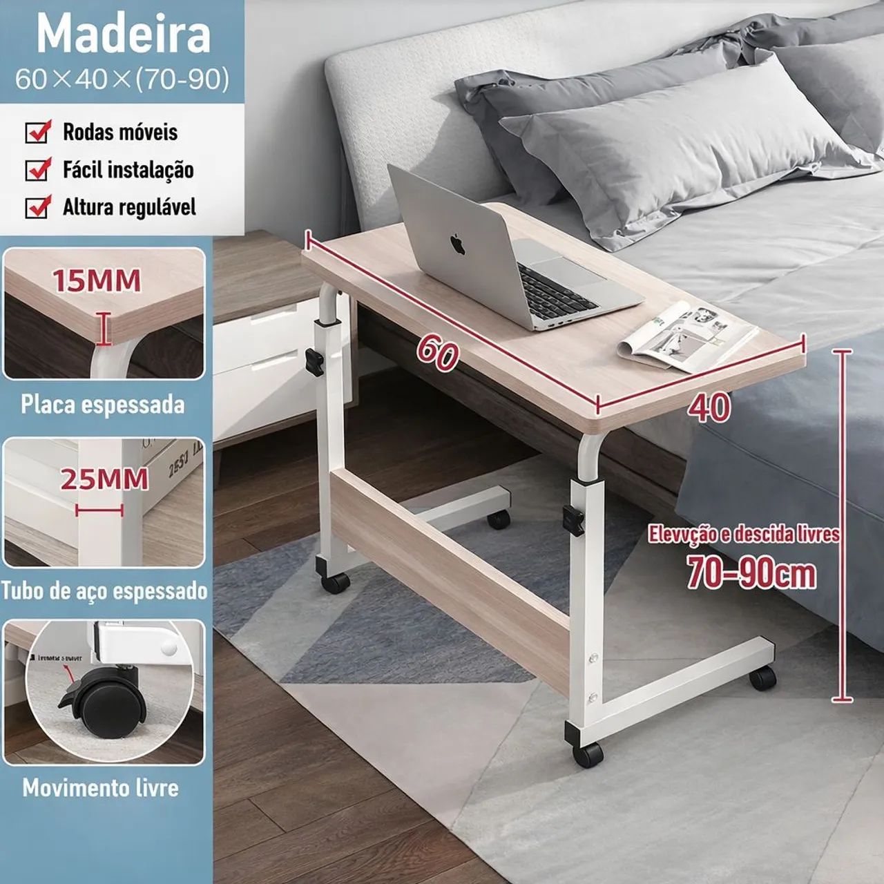 Mesa de estudos com Rodinhas - Foto 3