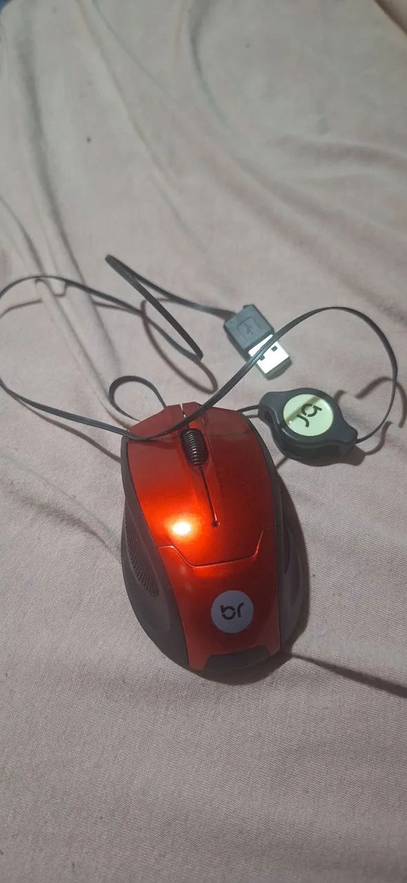 Mouse ótico de cabo retrátil 