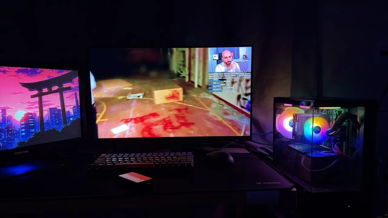 SETUP GAMER COMPLETO COM DUAL MONITOR E MESA DE BRINDE! ? - Foto 3
