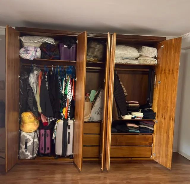 CONJUNTO - CAMA QUEEN E GUARDA-ROUPA MADEIRA  - Foto 5
