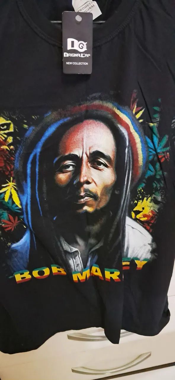 Camiseta Bob marley preta nova tamanho G - Foto 3