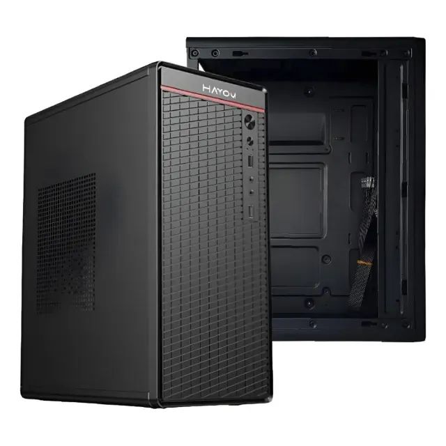 Gabinete Office Hayom GB1751 Micro-ATX Compacto USB Frontal Preto para PC