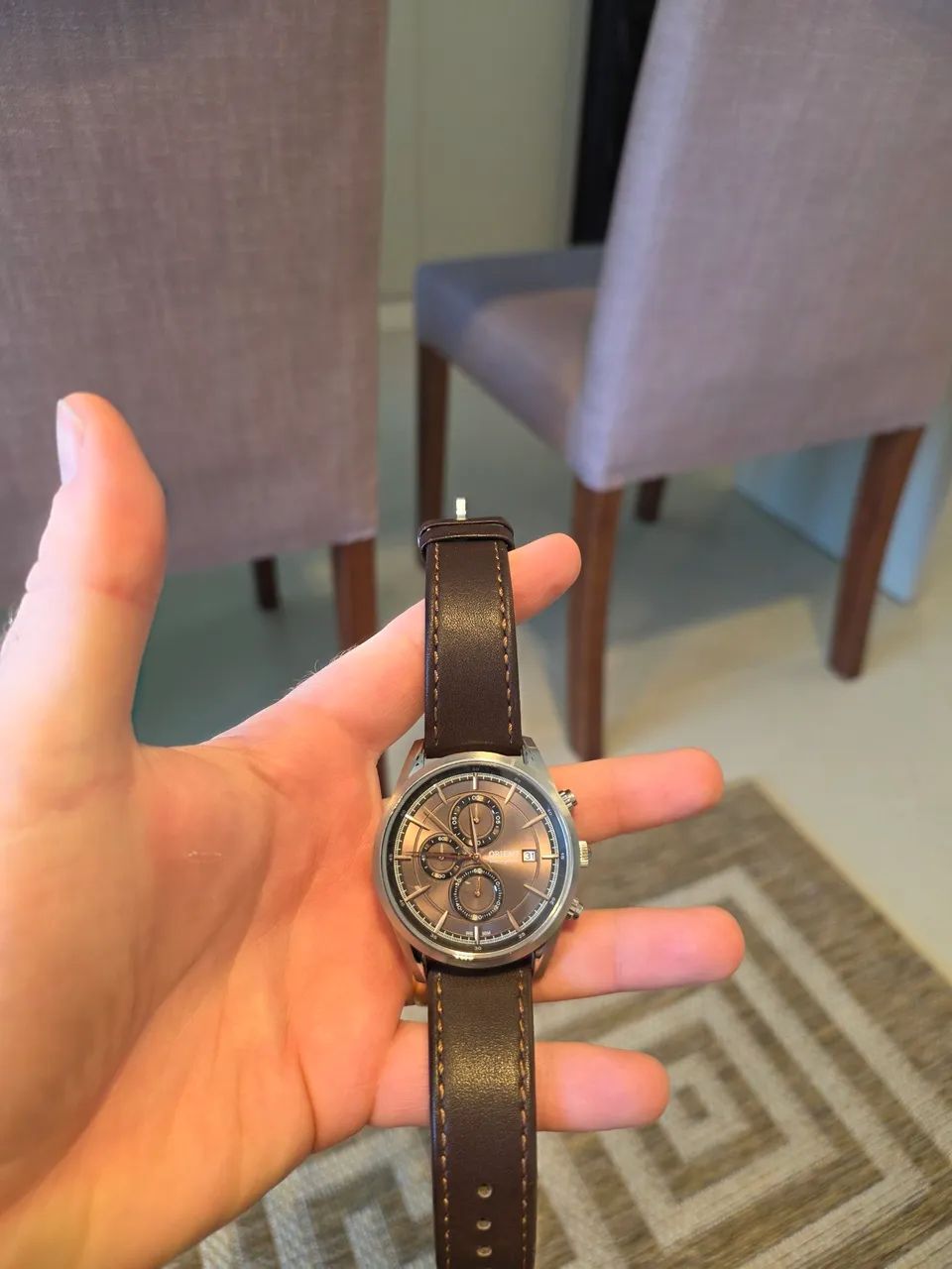 Relogio Orient Pulseira de Couro  - Foto 4