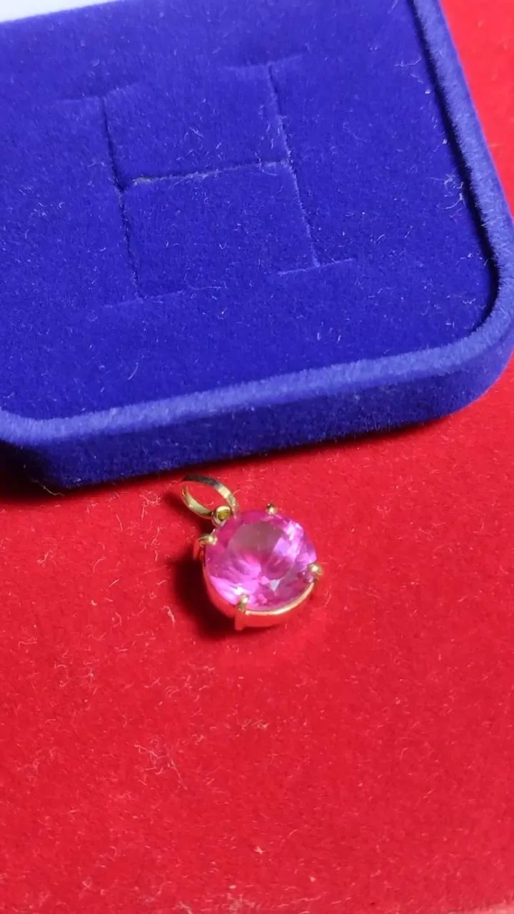 Pingente Pedra Zircônia 9 mm Ouro 18 Kilates Todas as Cores - Foto 4