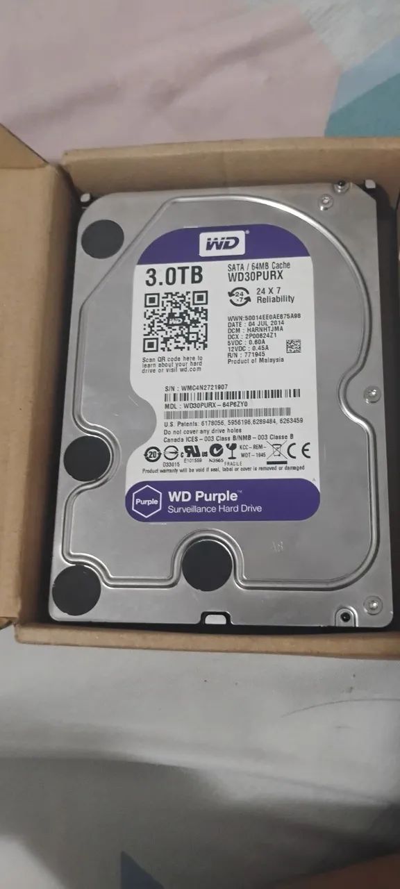 Vendo HD sata 3 tb da wd purple