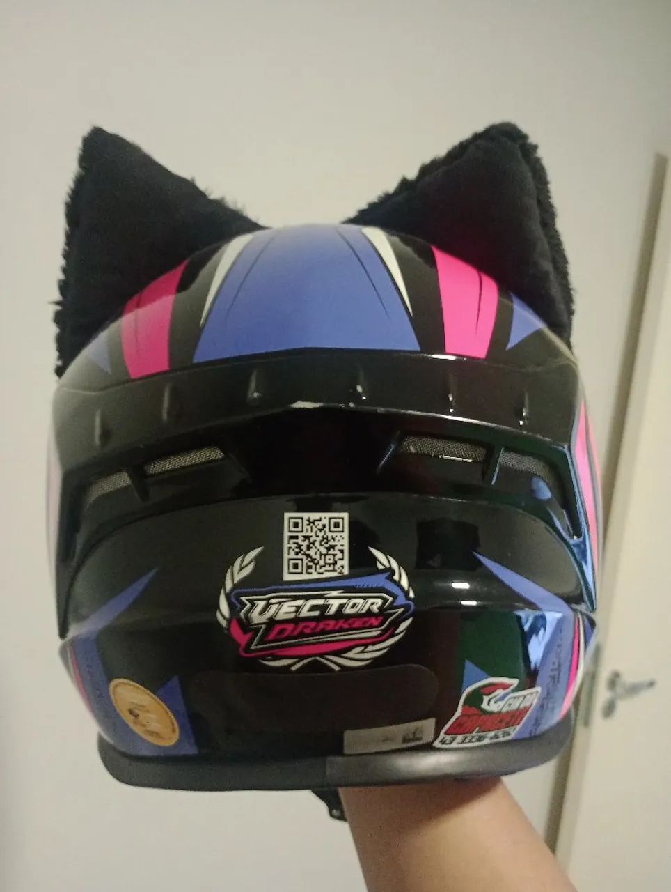 Capacete ASX roxo com rosa  - Foto 4