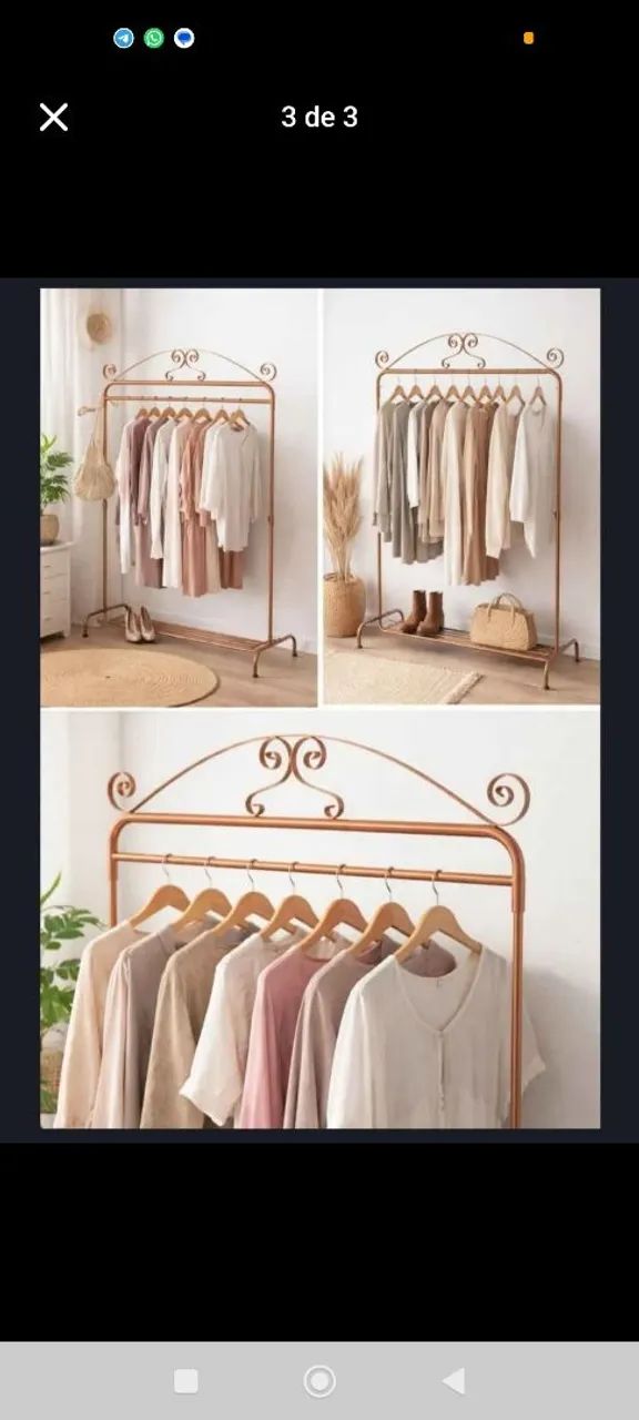 Kit Arara de Roupas Rose desmontável.