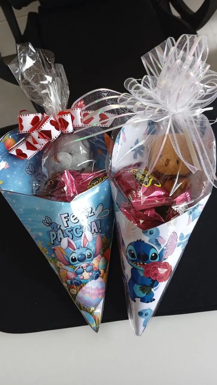 Buquê cone personalizado pra presente de páscoa com chocolate  - Foto 2