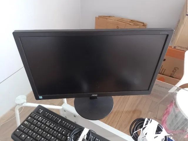 Monitor LCD AOC + teclado K120 + Cabo VGA - Foto 2