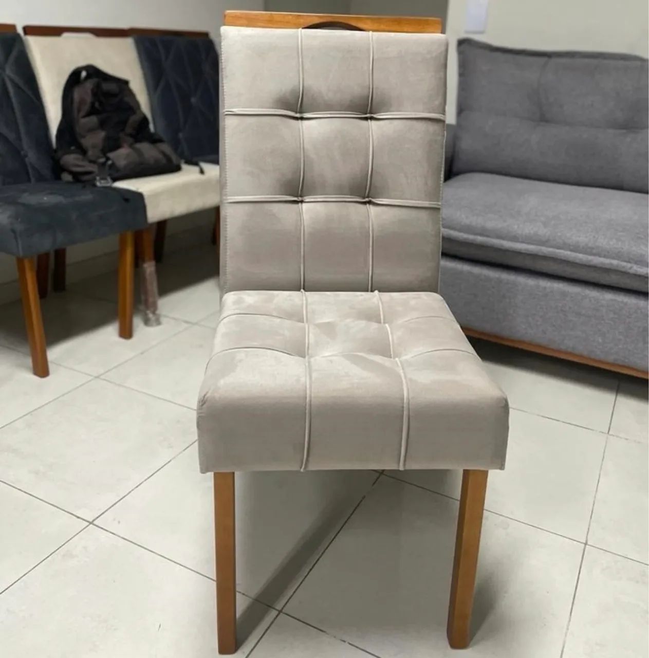 Conjunto Jantar Elegance 4 Lugares Bege - Foto 2