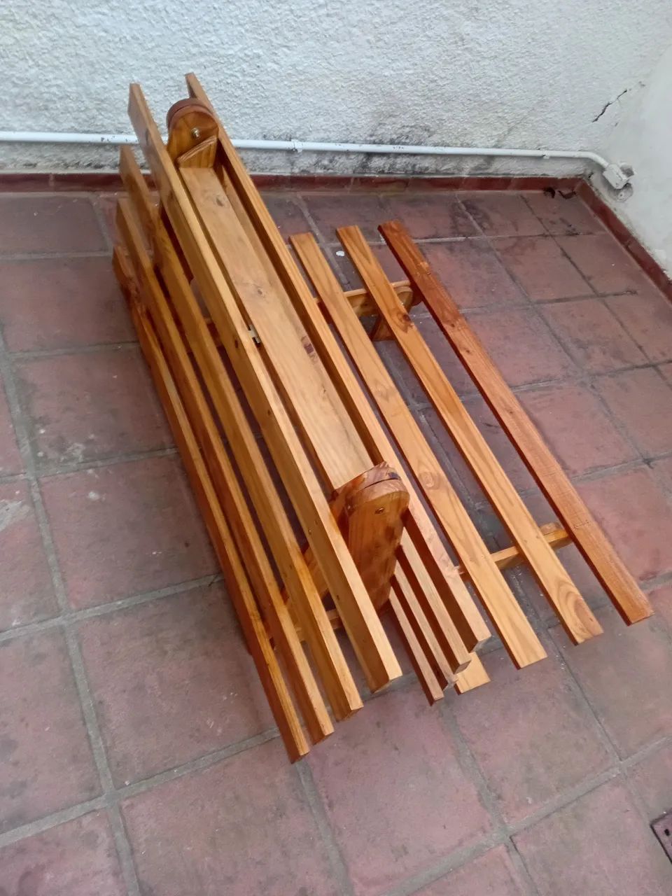 Sofá-Cama de Madeira Maciça Dobrável - 2 em 1 - Foto 2
