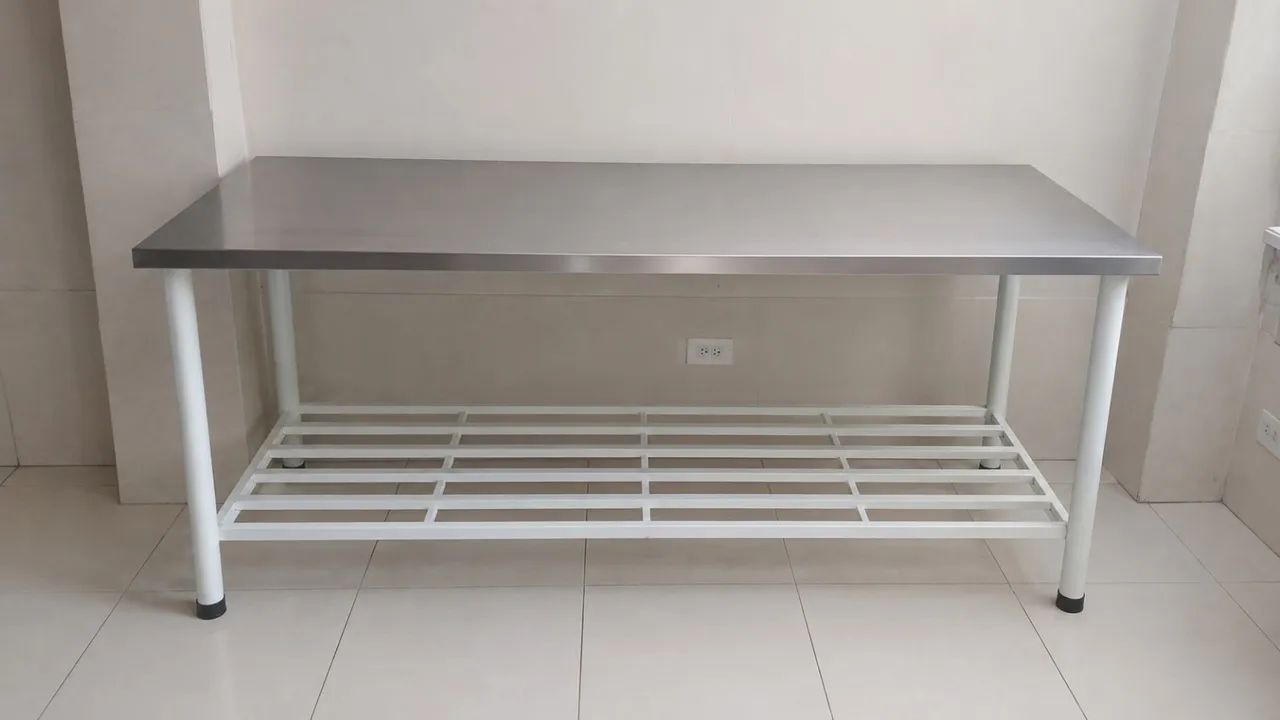 Mesa inox para bar/restaurante ou casa 1,90x 70x85 altura 