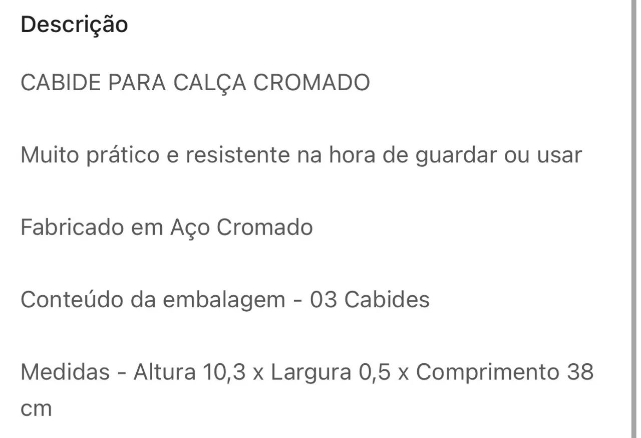 Cabide Calça Cromado Kit Com 12 Unidades  - Foto 3