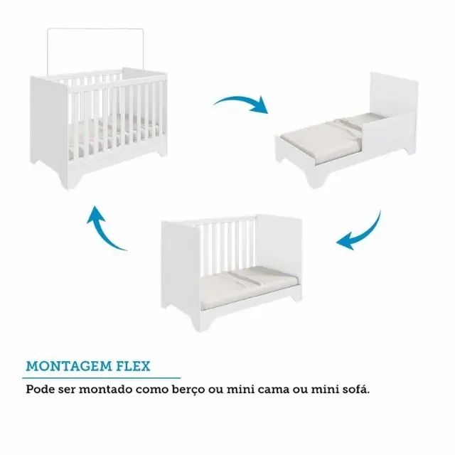 Berço Cama Americano Popy Retro, 100% MDF - Peroba - Foto 5