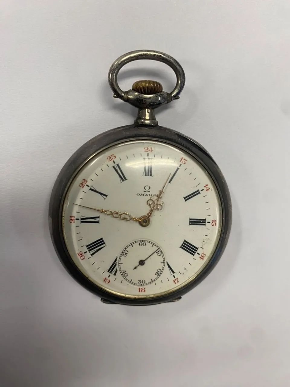 relógio de bolso omega prata anos 1920 funcionando