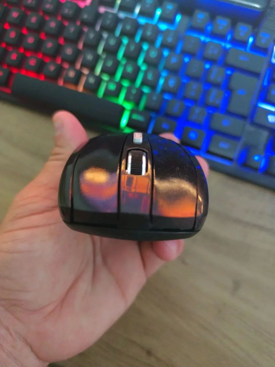 mouse sem fio preto usb wireless PILHAS - Foto 2