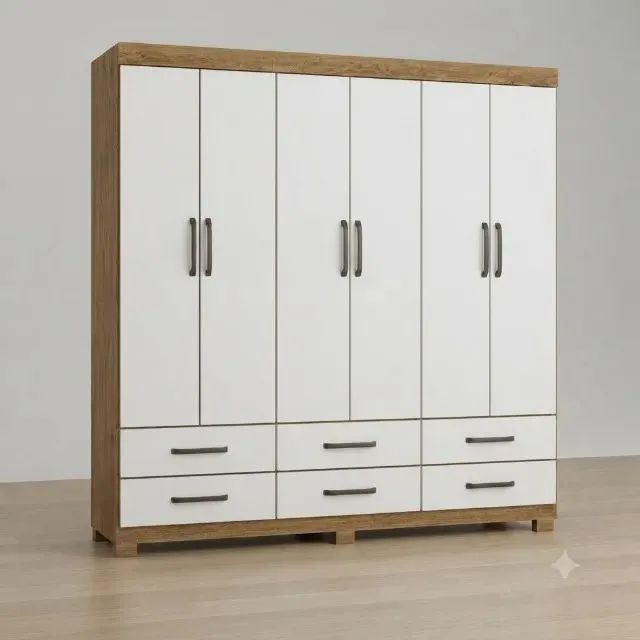 Guarda roupa com 6 portas e gavetas