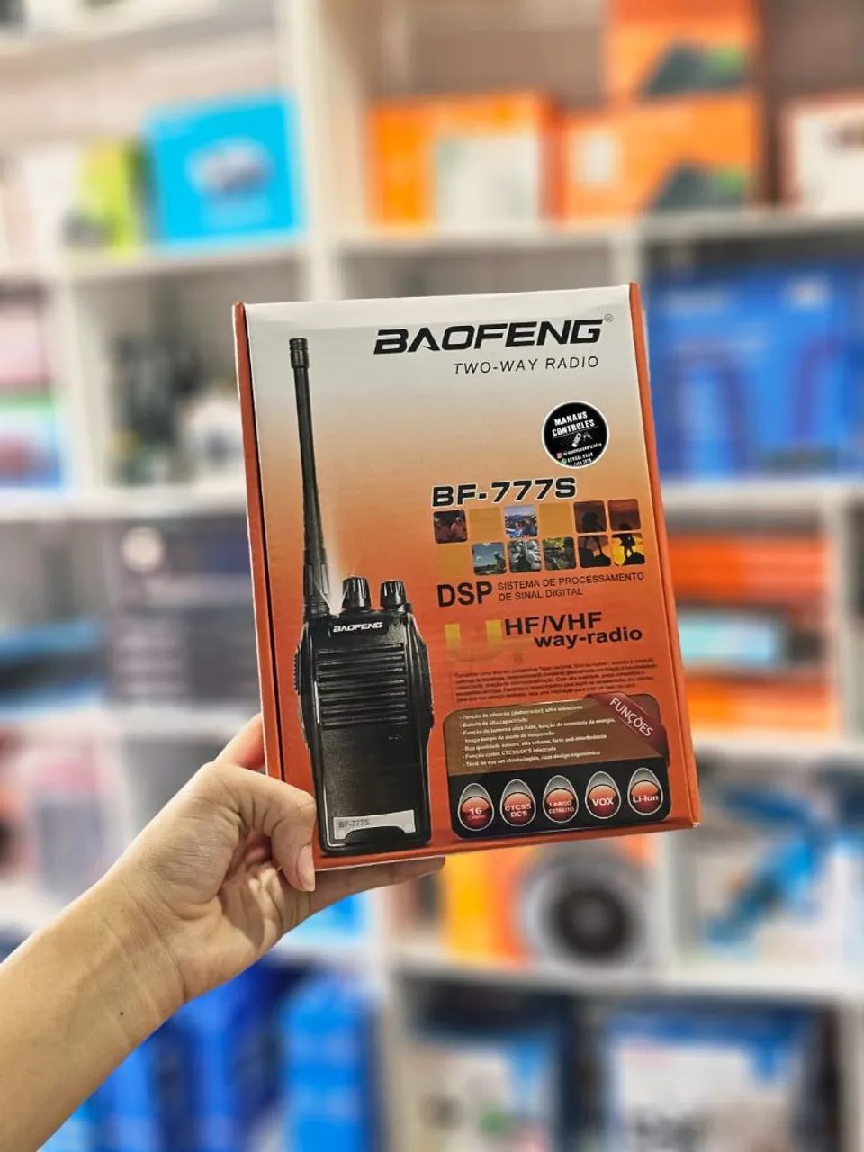 Par de rádio comunicador baofeng completo 