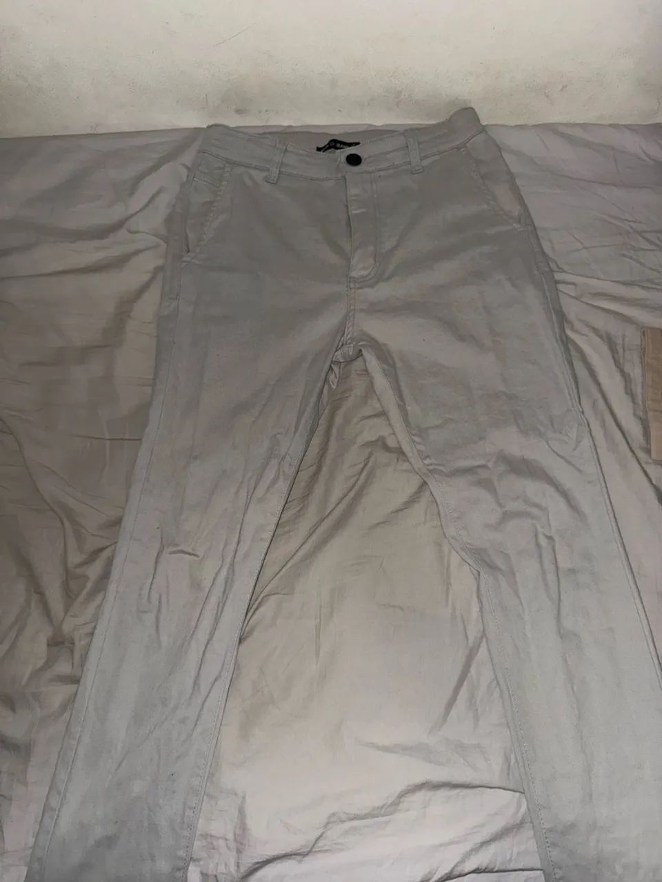 Calça Slim Sarja Cinza