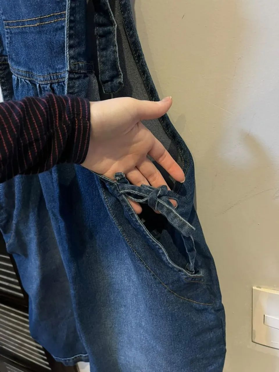 Macacão curto jeans gestante  - Foto 3