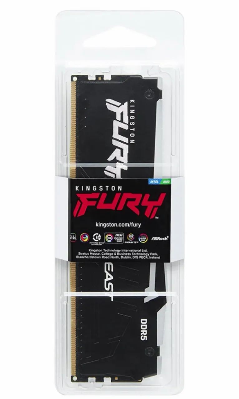 Memória DDR5 Kingston Fury Beast EXPO, RGB, 8GB, 6000Mhz, Black, KF560C36BBEA-8 - Foto 2