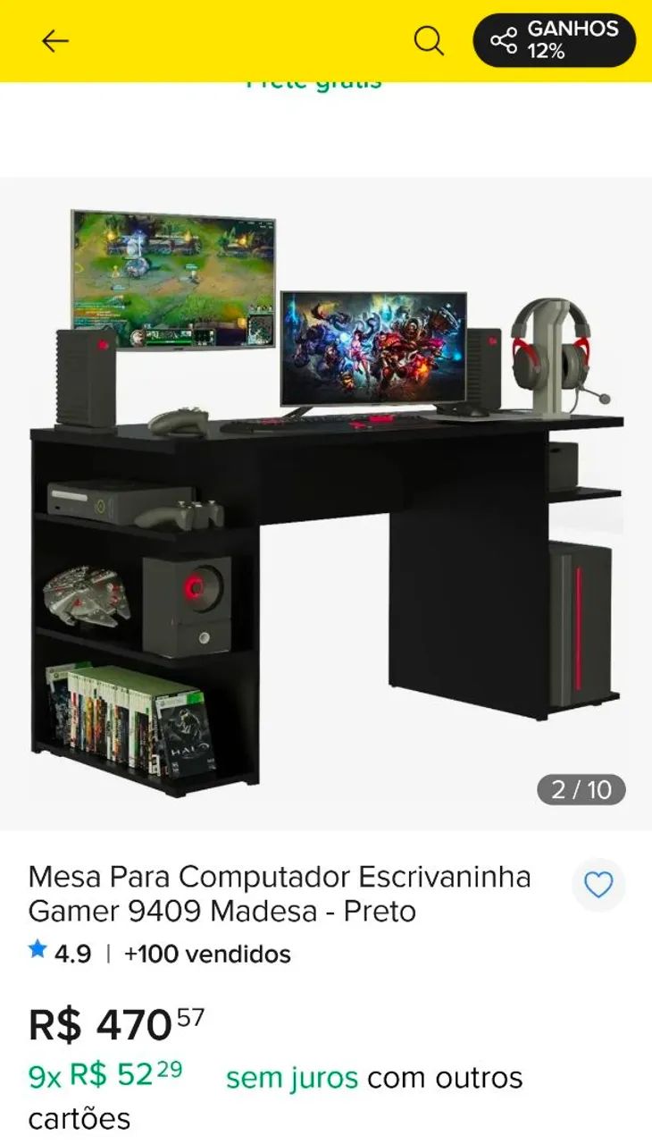 Mesa gamer com cadeira - Foto 2