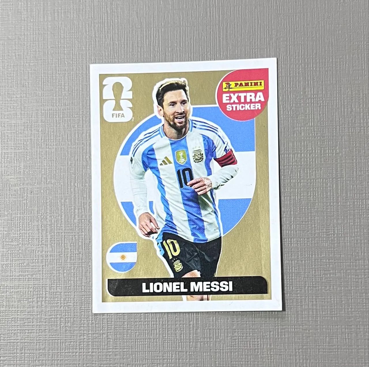 Figurinha Extra Dourada - Lionel Messi 