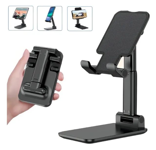 Suporte Para Celular E Tablet Dobrável Ajustável Apoio Mesa - Foto 3
