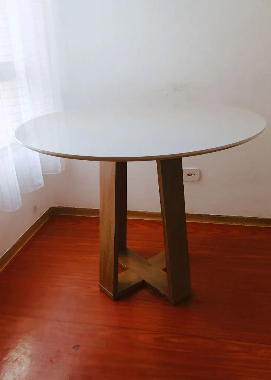 Mesa Redonda Dobuê Athenas Cedro / Off White - Foto 3