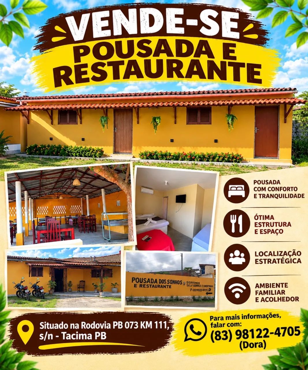 IMÓVEL À VENDA - POUSADA E RESTAURANTE 