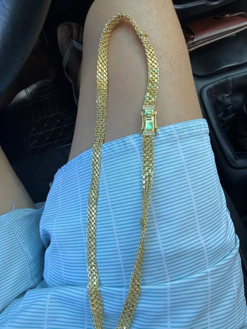 Corrente esteira banhada 18k