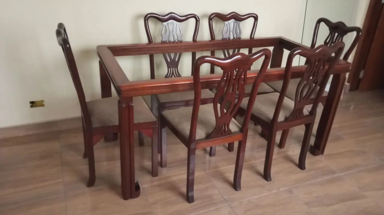 Mesa mogno com 6 cadeiras - Foto 3