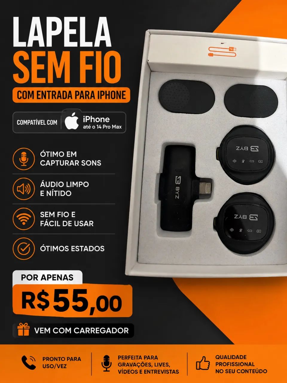 VENDO LAPELA ( MICROFONE SEM FIO)