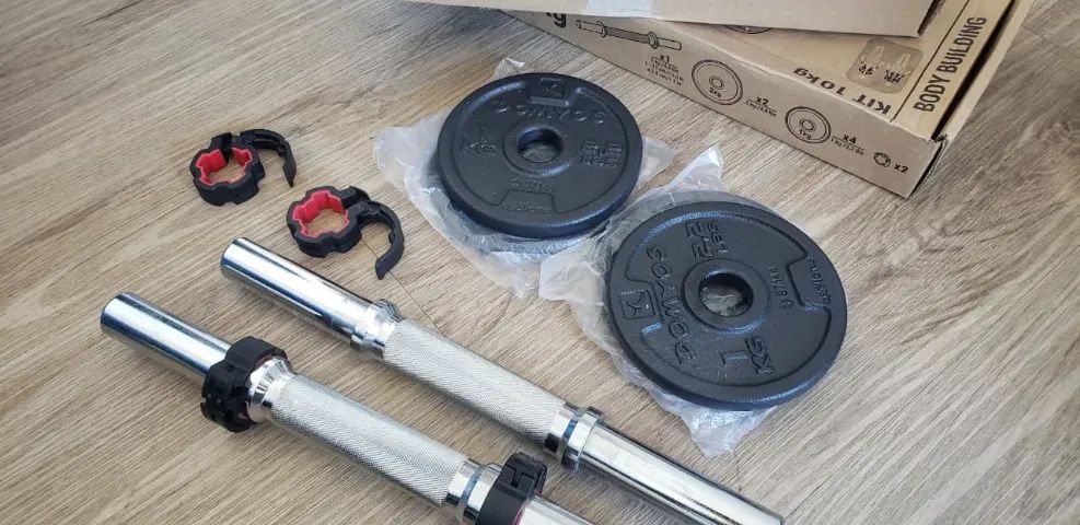 Halteres de Musculação 10kg - Corength Preto (2 conjunto completos) - Foto 2
