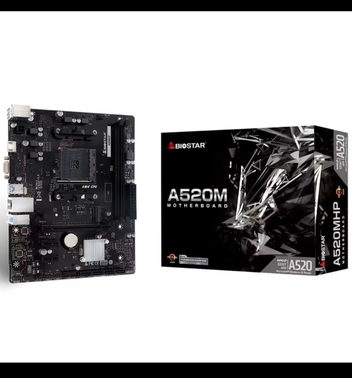A520M Biostar + memória ram ddr4 8gb 2400mhz