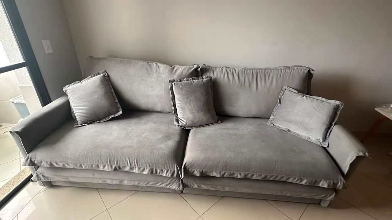 SOFÁ RETRÁTIL CINZA KOMFORT HOUSE