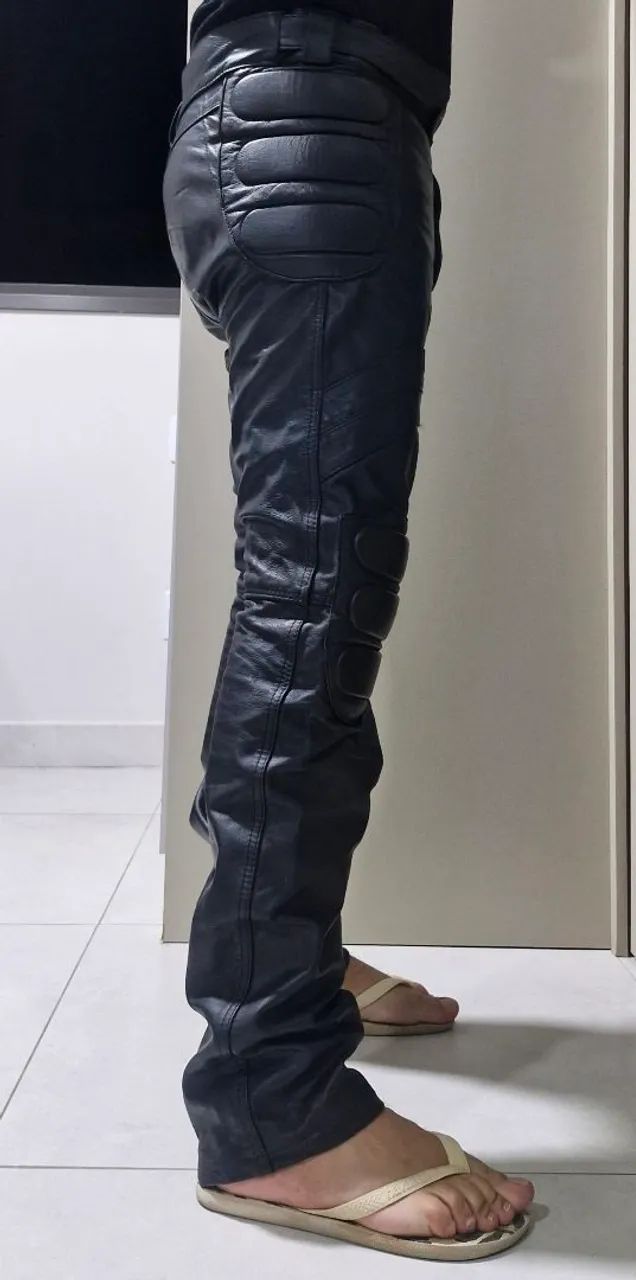 Calça de couro motociclista - Foto 3