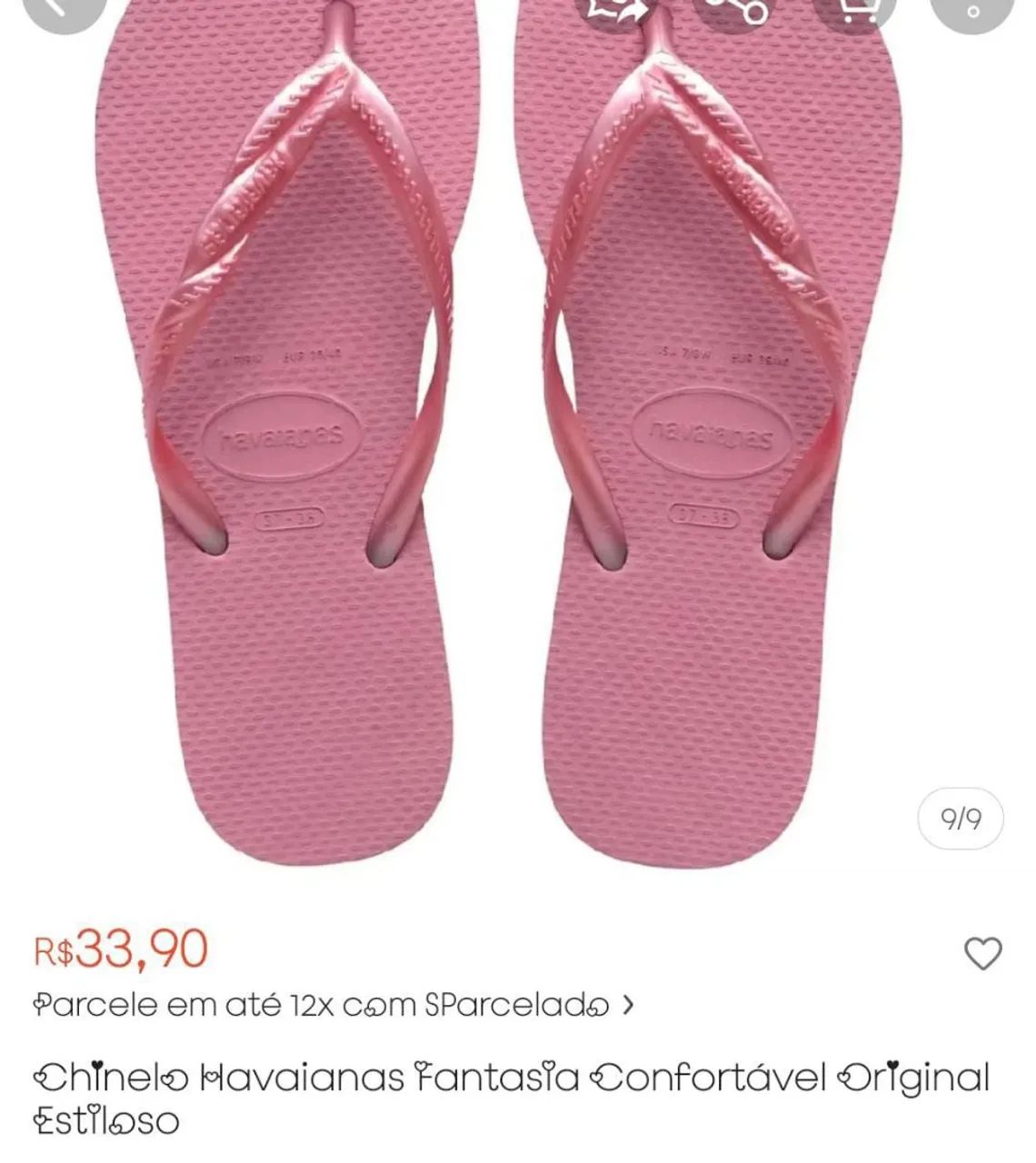 Chinelo havaina original (Novo) Rosa chiffon