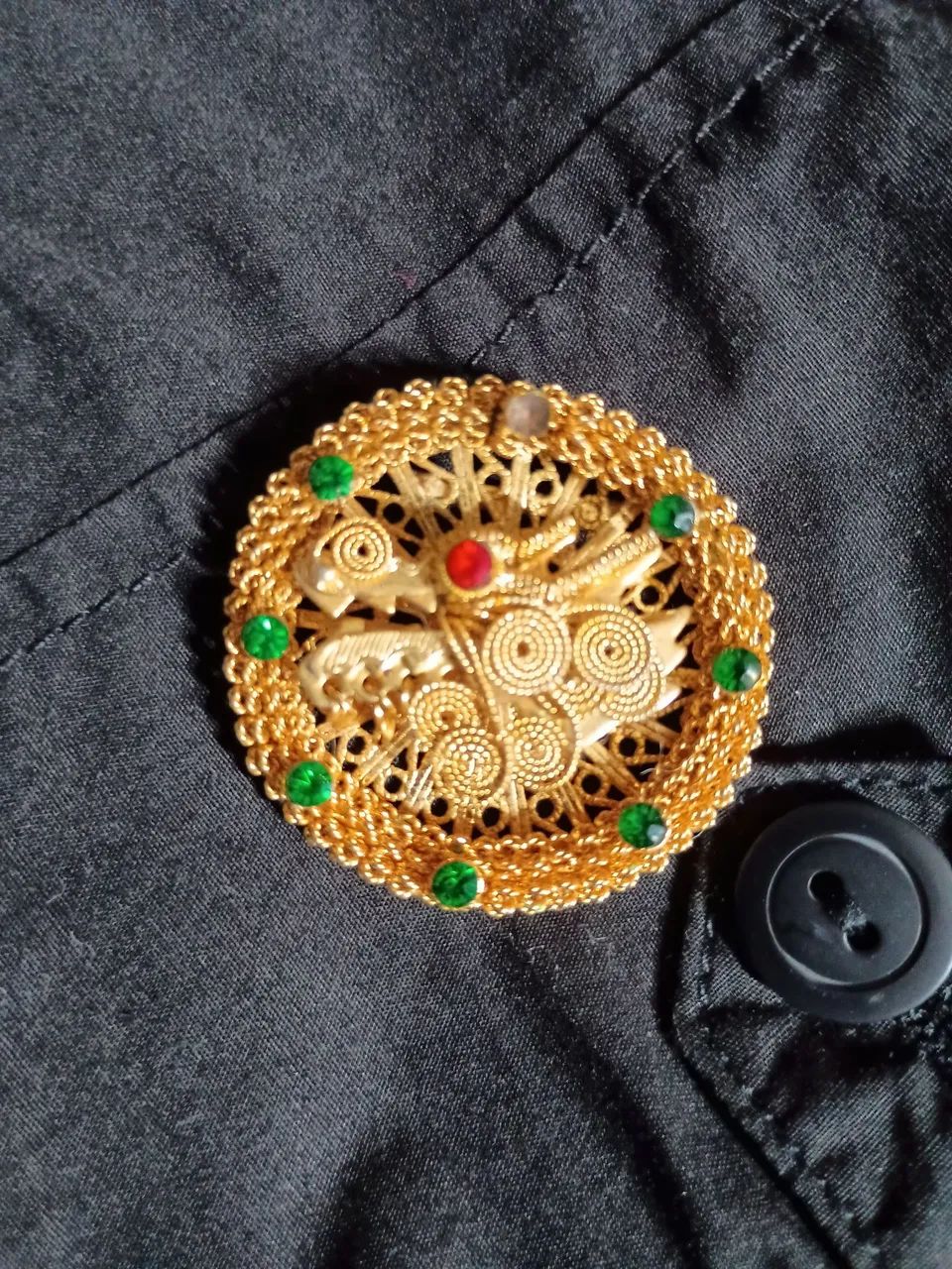 Broche em filigrana e pingente retrô  - Foto 4