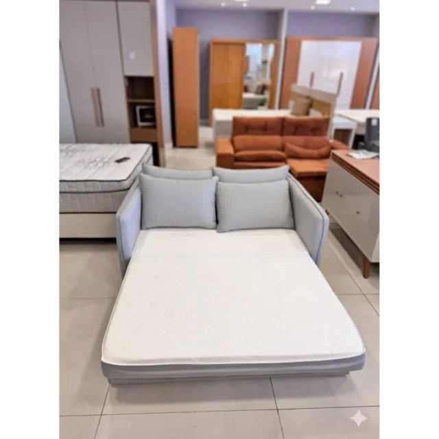Sofá Cama Noronha 1,55 m  Linho  Novo  Pronta Entrega - Foto 2